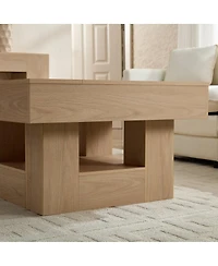 Streamdale Furniture Rustic Square Coffee Table with Scalloped Edges