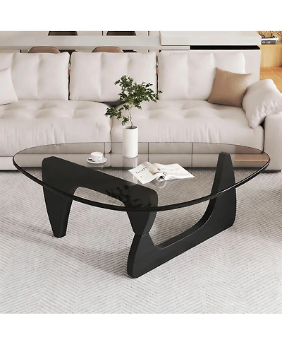 Streamdale Furniture Modern Mid-Century Glass Coffee Table 35.8'' x 25.6"