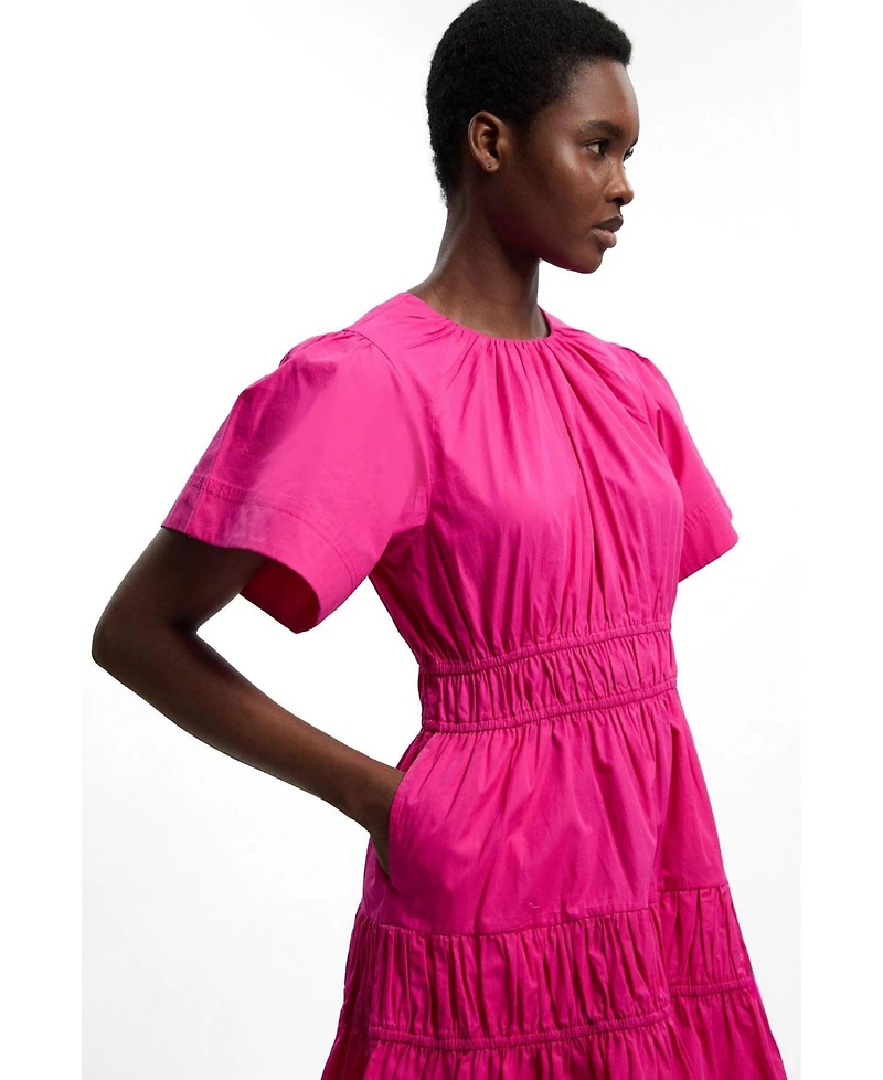 Karen Millen Women's Shirred Tiered Mini Dress