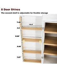 Streamdale Furniture 78.2'' Farmhouse Kitchen Pantry Cabinet with 8 Door Shelves and 3 Drawers