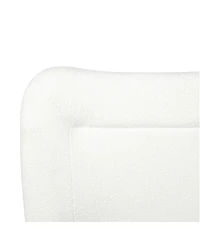 Streamdale Furniture Minimalist curved headboard teddy bear plush bed King Cream