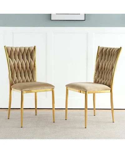 Streamdale Furniture Modern Velvet Dining Chairs with Gold Legs (Set of 2