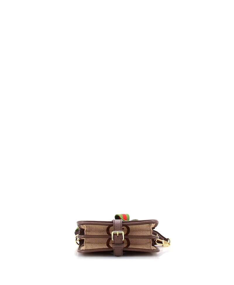 Pre-Owned Gucci Small Buckle Messenger Bag Jumbo Gg Canvas