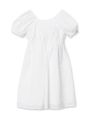 Lands' End Girl's Short Sleeve Eyelet Bow Dress