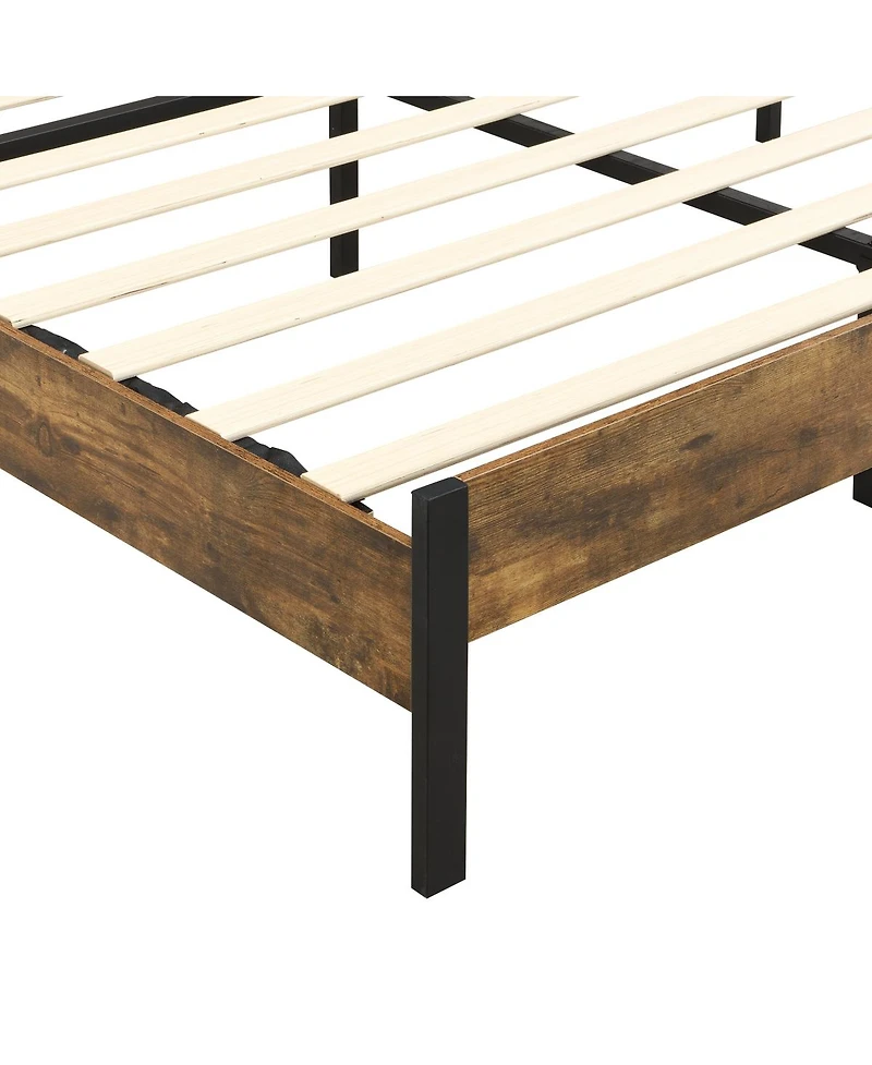 Streamdale Furniture King Bed Frame with Led Headboard Charging Station and Under-Bed Storage