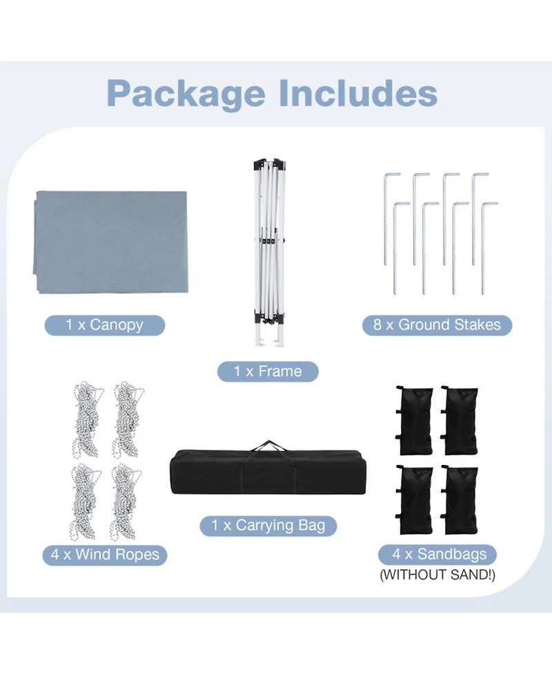 Gouun 10 x 10 Feet Pop Up Canopy Tent with Carry Bag and 4 Sandbags