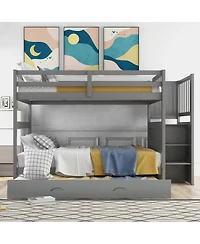 Streamdale Furniture Full over Full Bunk Bed with Twin Size Trundle