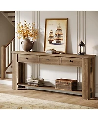 Tribesigns 70.9'' Long Console Table with 3 Drawers, Farmhouse Entryway Table with Storage, Rectangular Narrow Sofa Table Behind the Couch