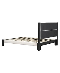 Streamdale Furniture Boucle Queen Bed frame with Square-Stitched Headboard