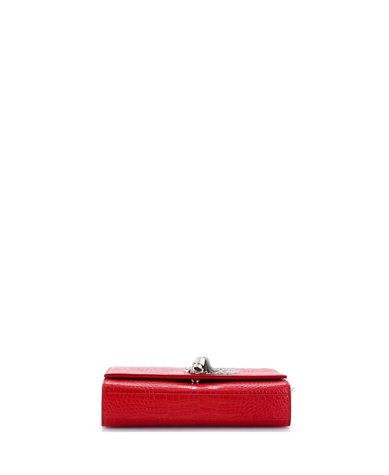 Pre-Owned Saint Laurent Medium Classic Monogram Tassel Crossbody Bag Embossed Leather