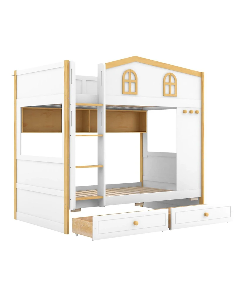 Streamdale Furniture Bunk Bed with Storage Shelves and Drawers