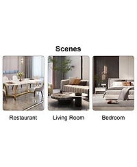 Streamdale Furniture Modern Dual-Tone Pu Leather Dining Chairs with Metal Legs Set of 4