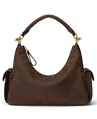 Lauren Ralph Lauren Blaike Croc-Embossed Small Shoulder Handbag