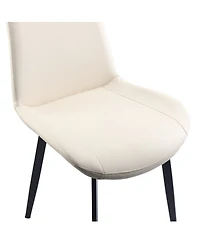 Streamdale Furniture Pu Leather Dining Chairs with Metal Legs Set of 2
