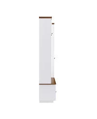 Streamdale Furniture 5-in-1 Farmhouse Hall Tree with Storage Bench Coat Rack and Shoe Cabinets