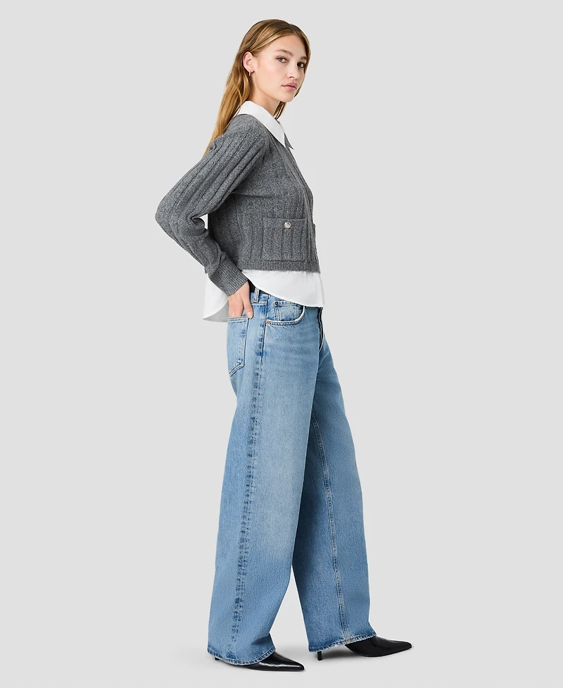 French Connection Women's Collared Keyhole Long-Sleeve Top