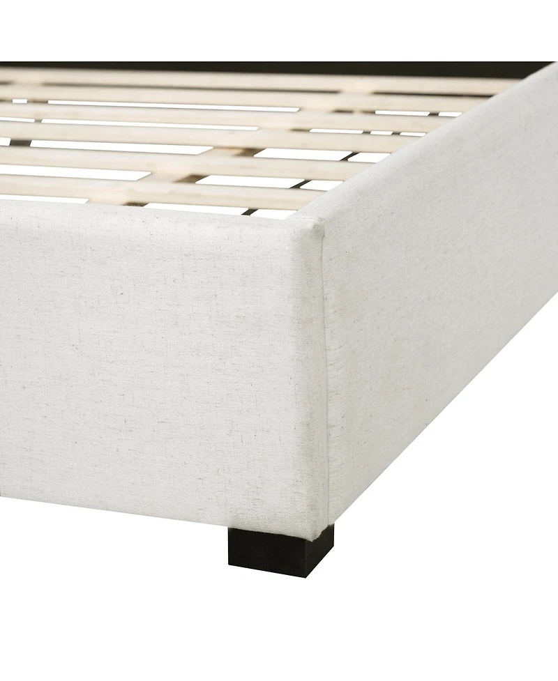 Streamdale Furniture King Size Upholstered Linen Bed Frame with Thick Headboard