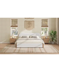 Streamdale Furniture King Size Upholstered Platform Bed with Wood Supporting Feet