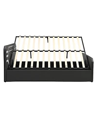 Streamdale Furniture Queen-Size Cyberpunk Hydraulic Storage Gaming Bed with Padded Headboard