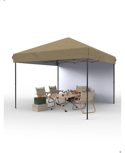 gaomon 10x10 Feet Canopy, Portable Pop-up Tent with 1 Sidewalls, Steel Frame, Water-Resistant and Uv-Resistant Oxford Fabric, for Outdoor Events