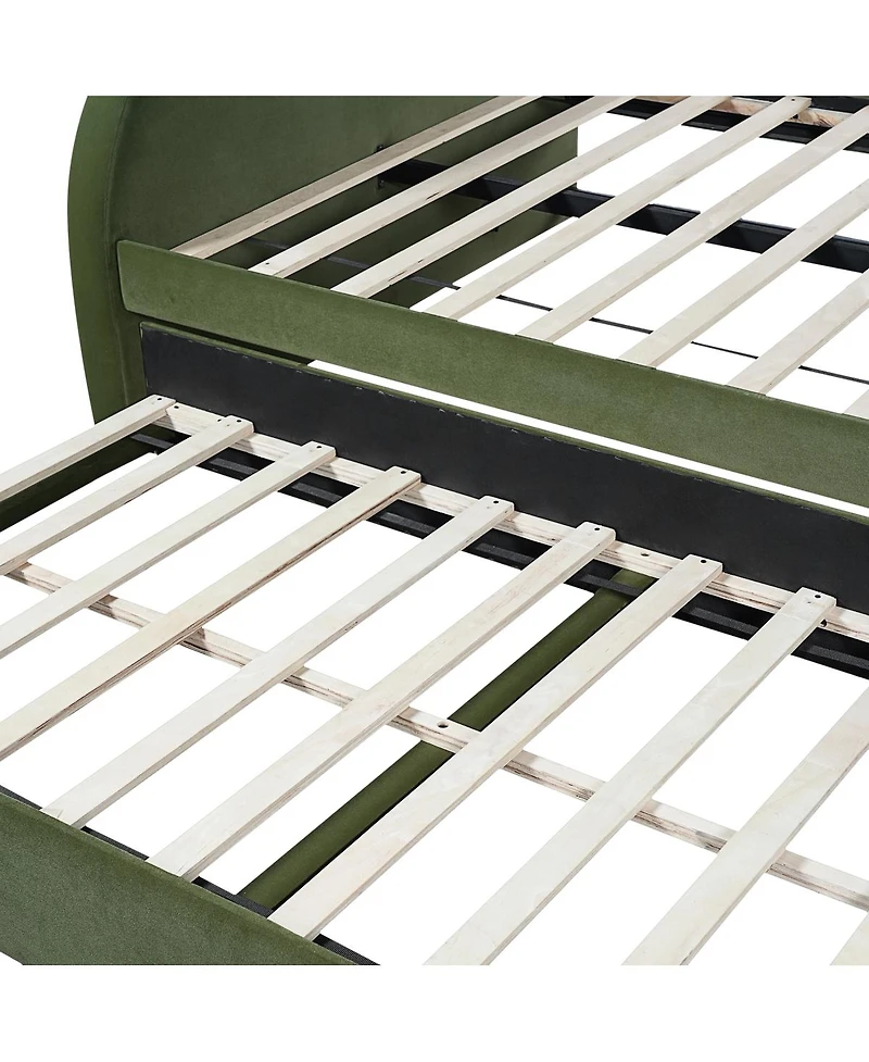 Streamdale Furniture Full Size Upholstered Day Bed Frame With Pull In And Out Function