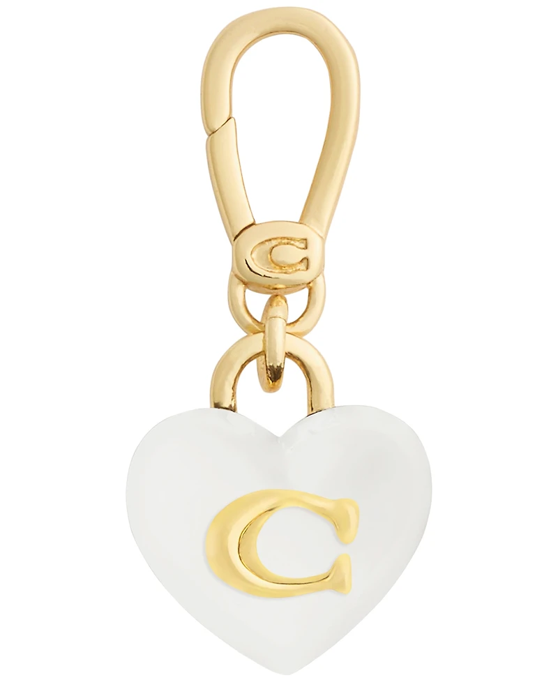 Coach White Collectible Signature C Heart Jewelry Charm
