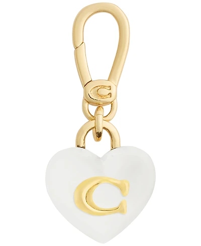 Coach White Collectible Signature C Heart Jewelry Charm