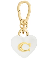Coach White Collectible Signature C Heart Jewelry Charm