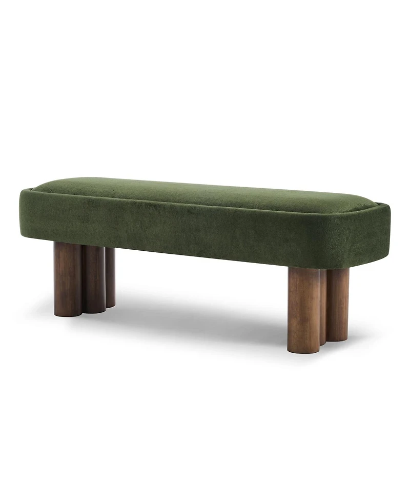 Streamdale Furniture Fabric Dining Bench with Walnut Legs 51.57''