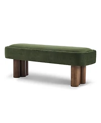 Streamdale Furniture Fabric Dining Bench with Walnut Legs 51.57''