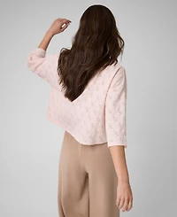 Guess Women's 4G Rhombus Jacquard Crewneck Short-Sleeve Knit T-Shirt