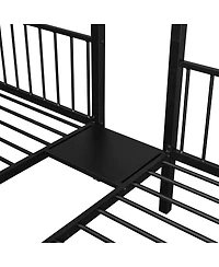 Streamdale Furniture Full Over Twin and Twin Metal Triple Bunk Bed with Drawers