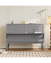 Streamdale Furniture Murphy Bed with Usb Port and removable Shelves