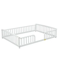 Streamdale Furniture Full Size Floor Fence Bed with Guardrails