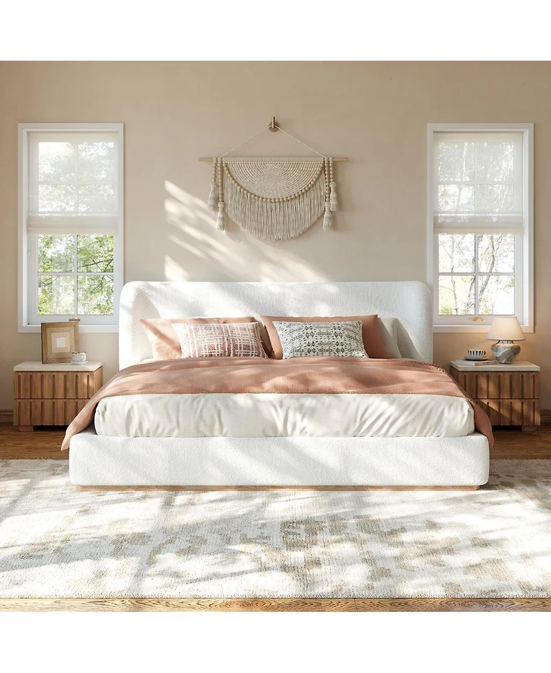Streamdale Furniture King Size Low-Profile Upholstered Platform Bed