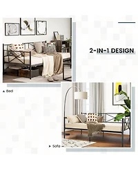 Gouun Metal Daybed Frame Twin Size with Slats