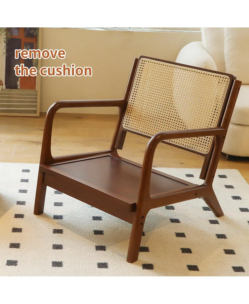 Streamdale Furniture Cute Accent Chair with Solid Wood Legs and Soft Fabric Cushion