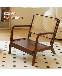 Streamdale Furniture Cute Accent Chair with Solid Wood Legs and Soft Fabric Cushion