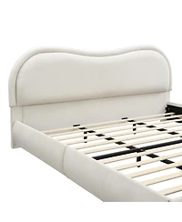 Streamdale Furniture Upholstered Platform Bed with Curved Headboard