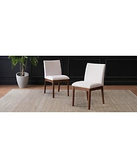 Streamdale Furniture Set of 2 Contemporary Upholstered Dining Chairs Walnut