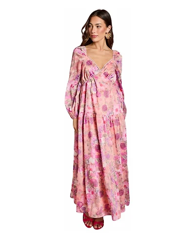 Coast Women's Printed Fit and Flare Maxi Dress