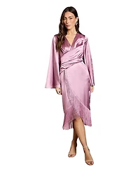 Coast Women's V-Neck Fringe Wrap Midi Dress