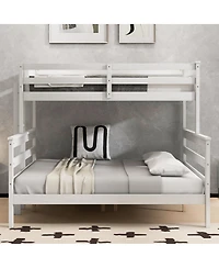 Streamdale Furniture Wood Twin Xl over Queen Bunk Bed with Ladder