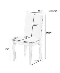 Streamdale Furniture Set of 2 Upholstered Wood Dining Chairs with Nailhead Trim