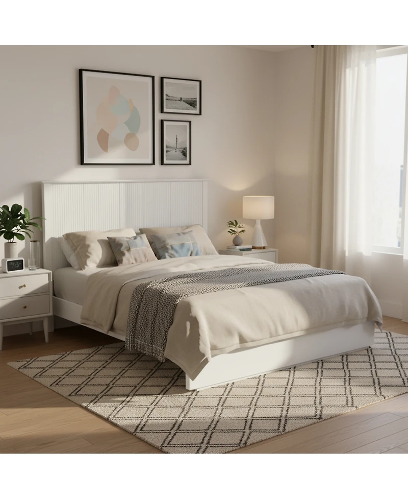 Streamdale Furniture Stylish Queen Size Solid Wood Bed Frame 600lbs Capacity
