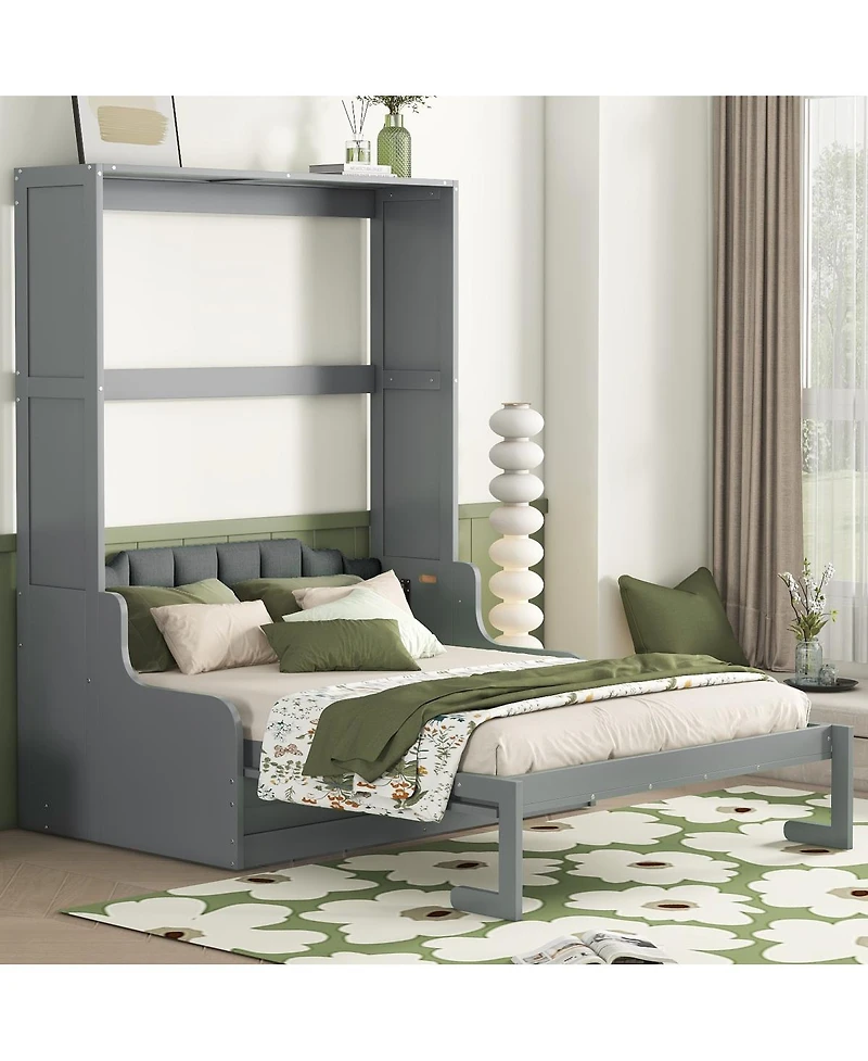 Streamdale Furniture Queen Size Murphy Bed Wall Bed with Cushion