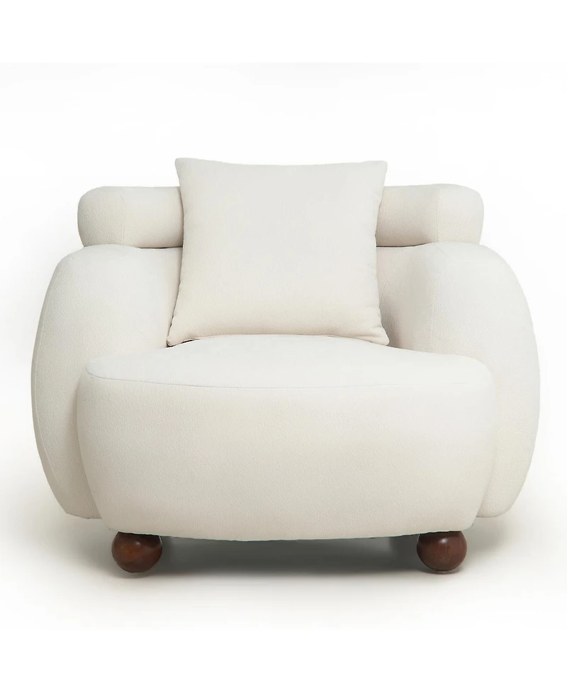 Streamdale Furniture Nordic Style 38'' Chenille Bucket Club Chair with Pillow