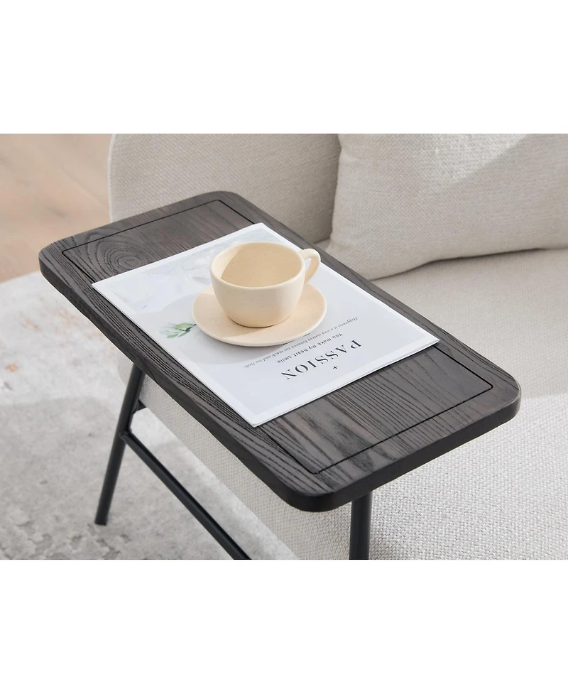 Streamdale Furniture Modern Upholstered Lounge Chair with Side Table and Pockets