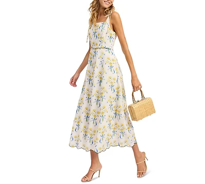En Saison Women's Audery Belted Tie-Shoulder Dress