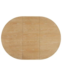 Streamdale Furniture Farmhouse Extendable Round Dining Table with 16'' Leaf Natural